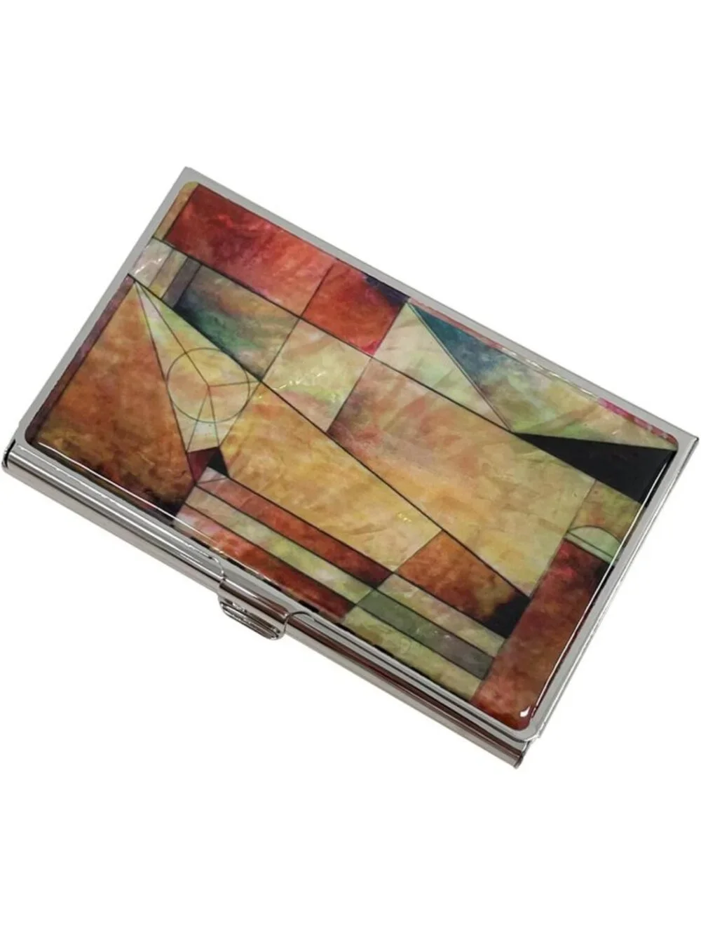 Elegant Mother of Pearl Business Card Holder | Slim Travel Wallet | Engraved